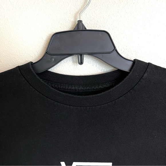 Vans Off the Wall Checkered Long Sleeve Black Crew Neck T-Shirt Size Medium - Picture 4 of 13